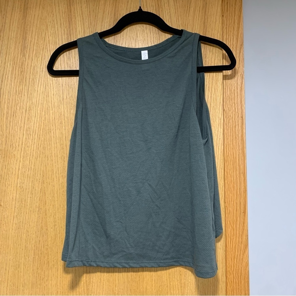 Z by Zella Dark Green Open Back Workout Top - Size XS